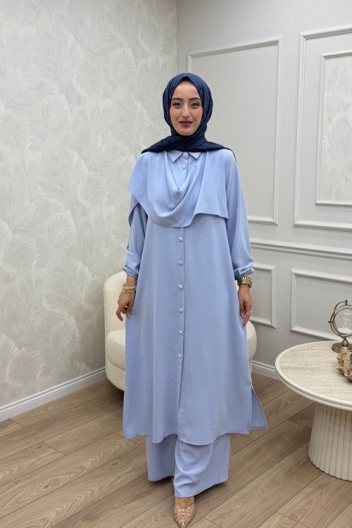 Dilara Takım Buz Mavisi