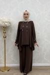 Emel Ceket Takım Kahverengi