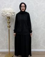 Hülya Etek Takım Siyah