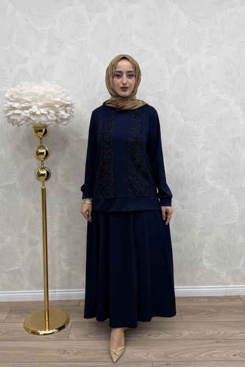 Hülya Etek Takım Lacivert