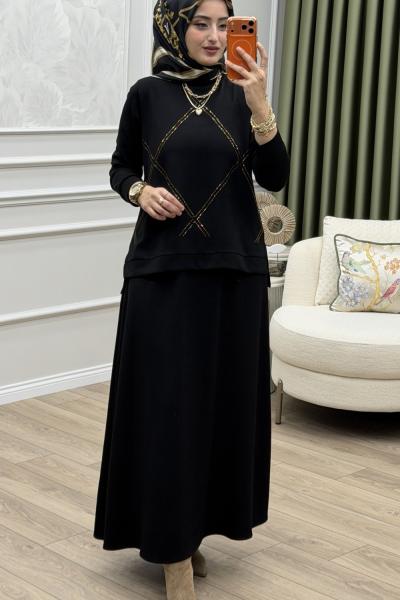 Irmak Etek Takım Siyah