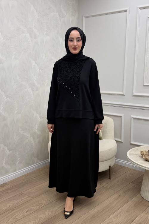 Meryem Etek Takım Siyah