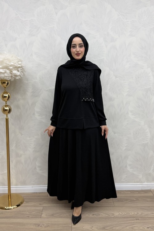 Sevgi Etek Takım Siyah