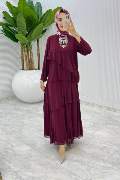 Bordo Nona Takım Tesettür Giyim