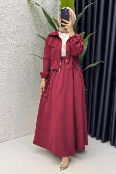 Bordo Tuana Takım Tesettür Giyim