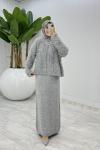 Gri Başak Triko Takım Tesettür Giyim