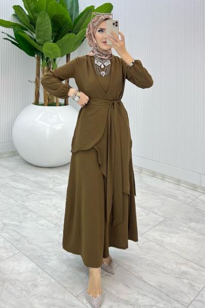 Kahve Özge Takım Tesettür Giyim