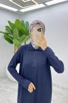 Lacivert Arzu Triko Elbise Tesettür Giyim