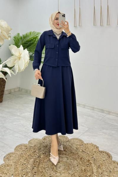 Lacivert Janset Takım Tesettür Giyim