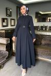 Lacivert Premıum Farah Elbise Tesettür Giyim