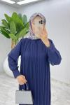 Lacivert Uçuş Uçuş Elbise Tesettür Giyim
