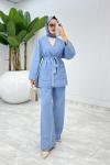 Mavi Şeyda Premıum Kot Takım Tesettür Giyim