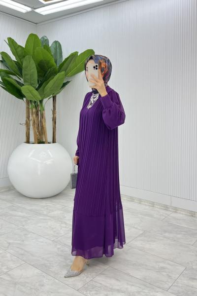 Mürdüm Uçuş Uçuş Elbise Tesettür Giyim