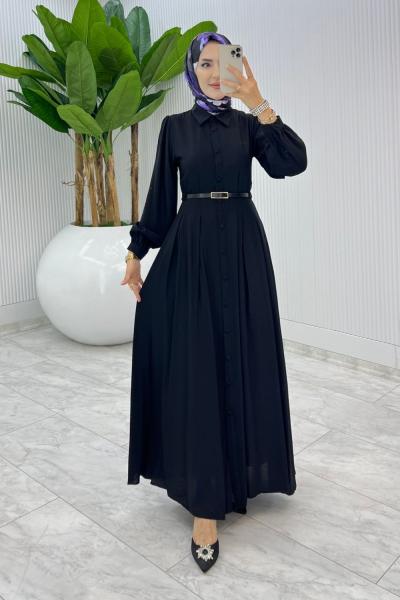 Siyah Demet Elbise Tesettür Giyim