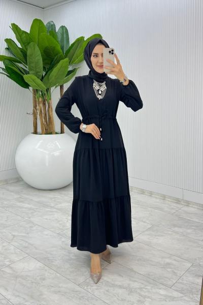 Siyah Nilay Elbise Tesettür Giyim