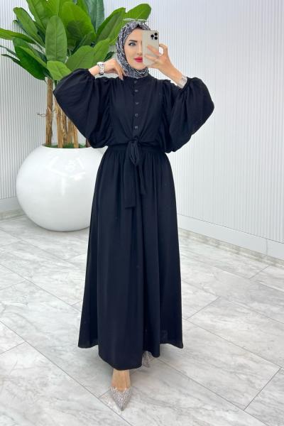 Siyah Premium Yarasa Etek Takım Tesettür Giyim