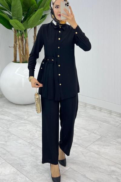 Siyah Premium Vildan Takım Tesettür Giyim