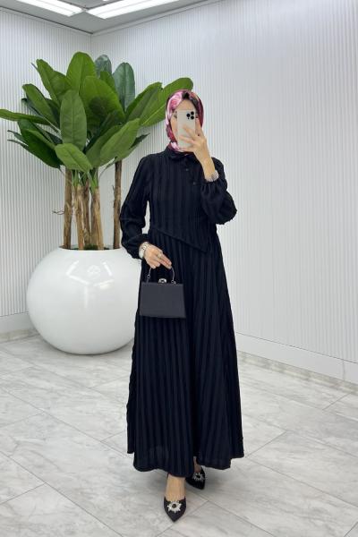 Siyah  Şehnaz Elbise Tesettür Giyim