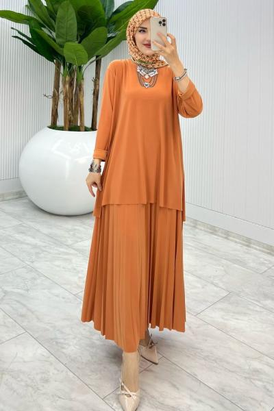 Somon Şermin Etek Takım Tesettür Giyim