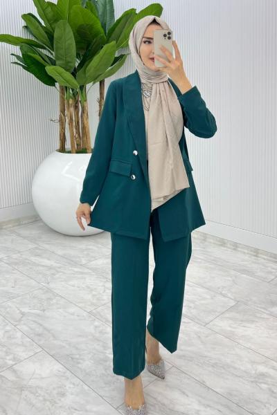 Zümrüt Hande Ceket Takım Tesettür Giyim