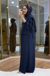 Asimetrik Düğme Detaylı Yelek Elbise Lacivert