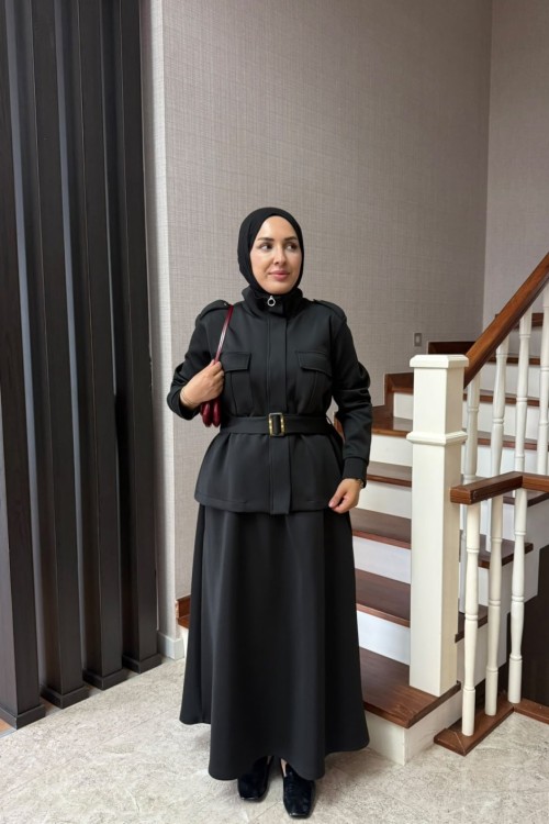 LİNA ETEKLİ TAKIM SİYAH