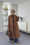 Kapüşonlu Astarlı Trençkot Camel