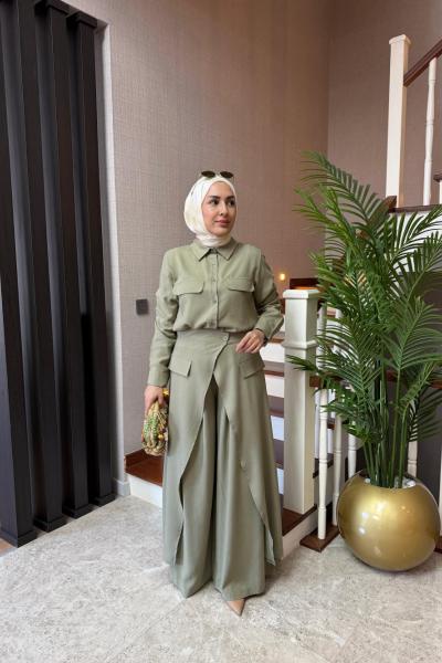 Lessa Üçlü Takım  Haki