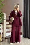 Monela Ceket Takım Bordo