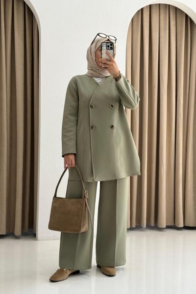 Scuba Ceketli Takım Haki