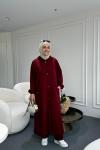Uzun Kapüşonlu İkiiplik Takım Bordo