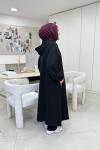 Uzun Kapüşonlu İkiiplik Takım Siyah