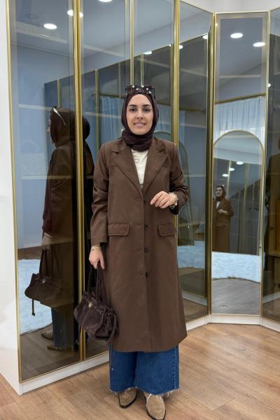 UZUN SÜET CEKET Kahverengi