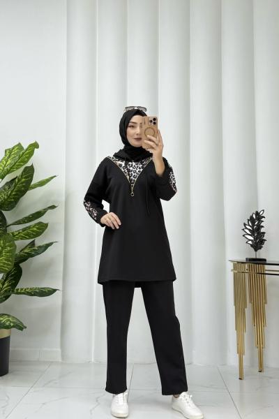 Berfu Leopar Takım Siyah