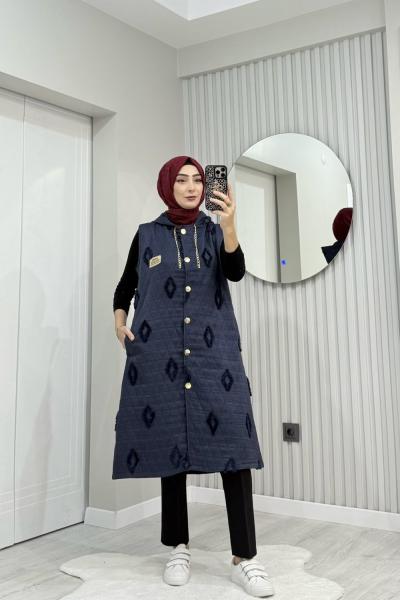 Zenay Kapitone Yelek  Lacivert