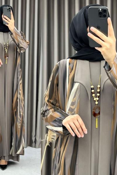 3486 Sale Elbise Takım vizon