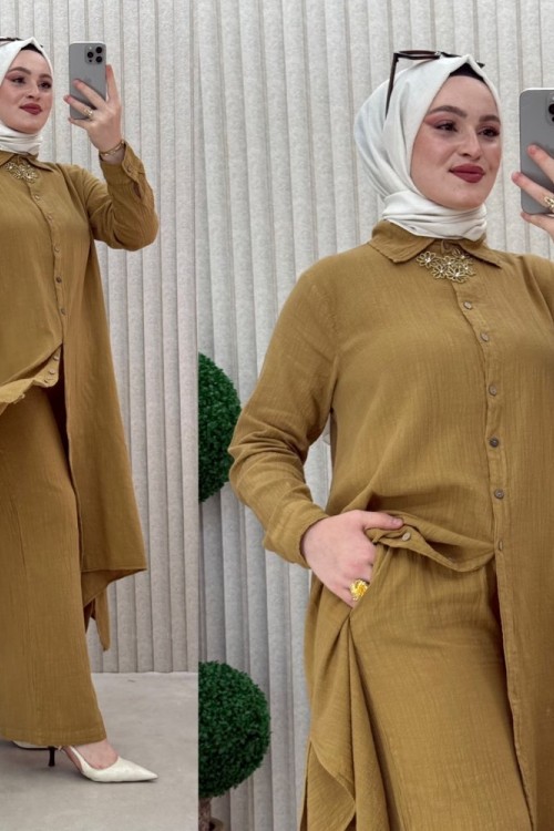 Burçin pantolonlu takım