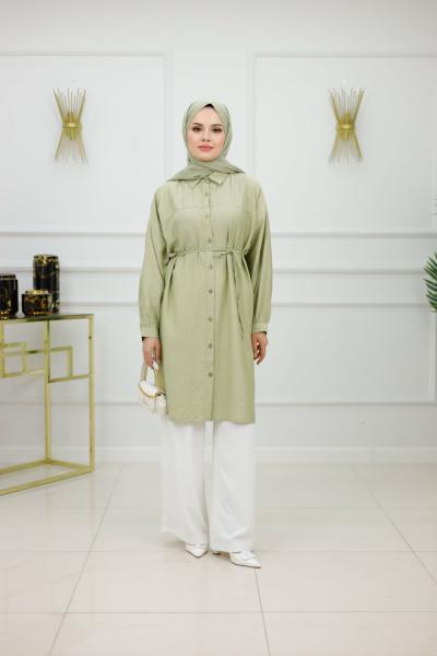 ÇİLEK GÖMLEK- MİNT YEŞİLİ