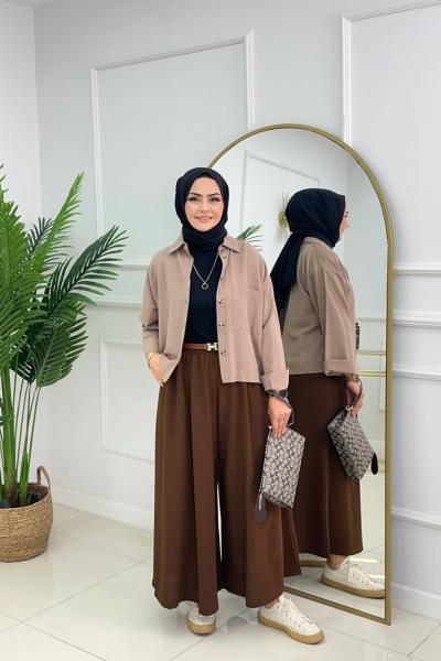 ETEK PANTOLON - KAHVERENGİ