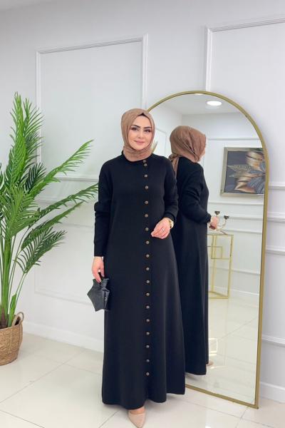 EYLÜL TRİKO ELBİSE-SİYAH