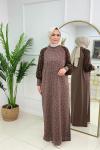 HAVVA MERSERİZE ELBİSE - VİZON
