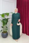 NAZLI PİLİSELİ ELBİSE - ZÜMRÜT