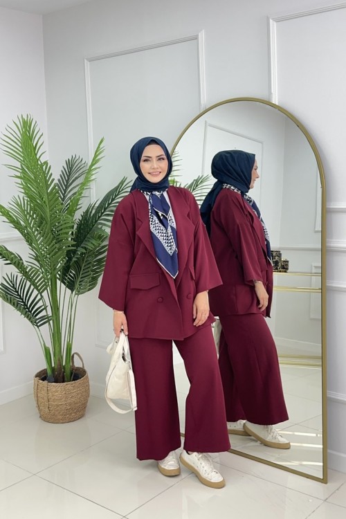 TALİA CEKET TAKIM-BORDO