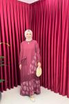 TREND KETEN ELBİSE-BORDO