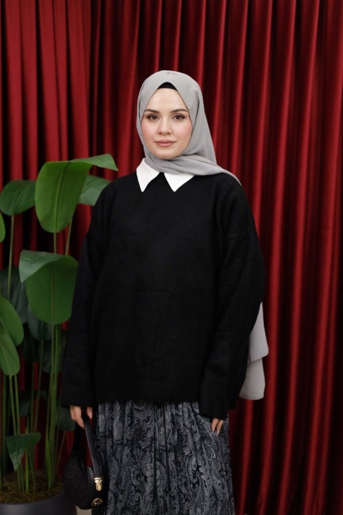 TRİKO KAZAK - SİYAH