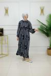 YADE ELBİSE-LACİVERT PUANTİYE