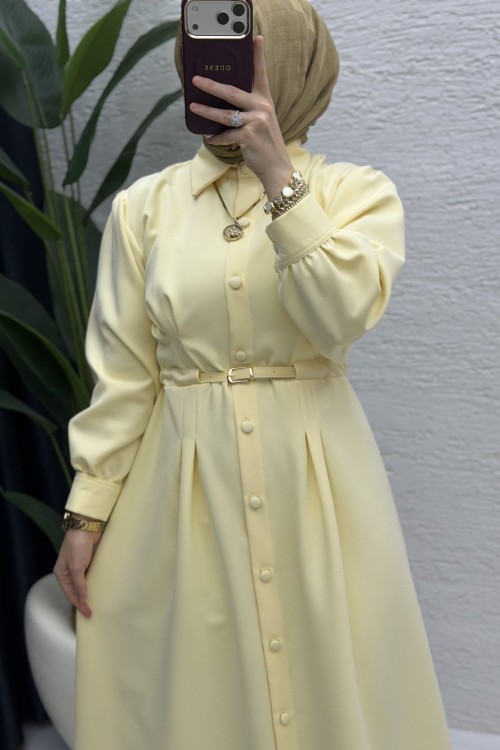 Bennur Elbise Tesettür Giyim Sarı