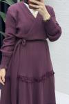 Hafsa Elbise Tesettür Giyim Mürdüm