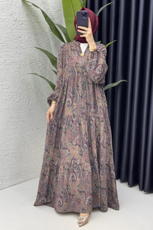 Mahya Elbise Tesettür Giyim  Mürdüm