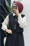 Nazlı Elbise Tesettür Giyim  Siyah
